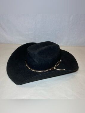 Resistol Jason Aldean Cowboy Hat Black Felt Western Self Conforming Men’s 7 1/8